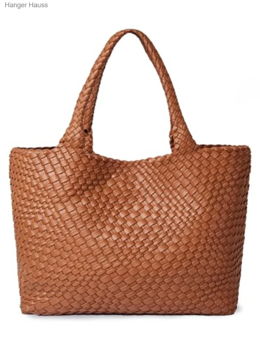Woven Vegan Leather Tote Bag for Women Large Shoulder Handbag